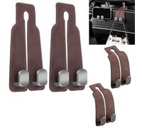 WYFZ 4 Pezzi Gancio Posteriore Sedile Auto per Citroen C4 SpaceTourer 2018-2023, Ganci Doppi Sedile Posteriore Dell'auto in Pelle Poggiatesta Accessori Auto Interno,Brown
