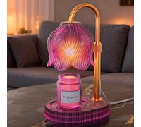 WYghyronic Lampada scaldacandele timer e luminosità regolabile su 4 livelli - Altezza regolabile, per la camera da letto della nuova casa, regali per donne (rosa07)