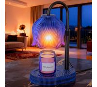 WYghyronic Lampada scaldacandele timer e luminosità regolabile su 4 livelli - Altezza regolabile, per la camera da letto della nuova casa, regali per donne (blu07)