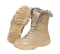 Wygwlg Scarponi Tattici Casual, Scarponi Tattici Da Uomo Invernali Caldi Comodi E Con Lacci A Cilindro Lungo Per Il Freddo, Eleganti Punta Tonda Impermeabili Escursionismo Giungla(Brown,39 EU)