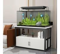 WYHBXD Soporte Para Acuario Con Armario De Almacenamiento, Metal Resistente Patas Antideslizantes, Capacidad 1000 Kg (2204 Lb), Para Acuarios Reptiles Y Tortugas(Black,50x30x70cm/20x12x27.5")