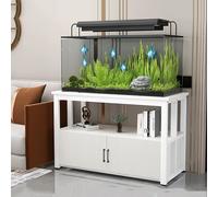 WYHBXD Soporte Para Acuario Con Armario De Almacenamiento, Metal Resistente Patas Antideslizantes, Capacidad 1000 Kg (2204 Lb), Para Acuarios Reptiles Y Tortugas(White,90x40x70cm/35x16x27.5")