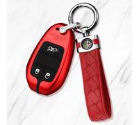 WYHHL Guscio Chiave Auto per Alfa Romeo Giulia Stelvio 2021, Guscio per Chiave Cover Chiave Custodia Chiave Copri Chiavi Accessori per Chiavi Auto,Einheitsgröße-D Red