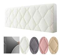 WYJHNL Copri Testata Letto, Copertura Testata Letto Matrimoniale/singolo Imbottito Fodera Elastica Protezione A Tinta Unita Copertura Decorazione Camera Letto Antipolvere Cover Creamy White 140x73cm