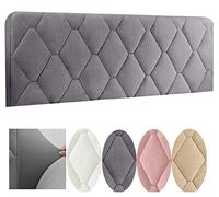 WYJHNL Copri Testata Letto, Copertura Testata Letto Matrimoniale/singolo Imbottito Fodera Elastica Protezione A Tinta Unita Copertura Decorazione Camera Letto Antipolvere Cover Grigio 140x73cm