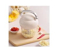 WYJRO Tritatutto Elettrico 350ML, Tritatutto per Verdure, Tritatutto Portatile Wireless, Ricaricabile USB, Mixer Cucina con 6 Lame in Acciaio Inox, per Peperoncino, Verdura, Peperoni,Bianca