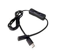 Wyjuan Cavo di prolunga USB C nero con interruttore on/off, per ricarica e trasferimento dati su qualsiasi dispositivo di tipo C da maschio a femmina, accessori audio, cavi USB