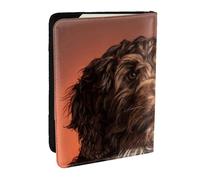 Wykjtwo Adorabile cane Cockapoo, Porta passaporto da viaggio in pelle PU Custodia per passaporto Copertine per passaporto da 6,5 pollici