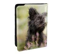 Wykjtwo Affenpinscher Lawn Black Dogs Monkey Terrier, Porta passaporto da viaggio in pelle PU Custodia per passaporto Copertine per passaporto da 6,5 pollici