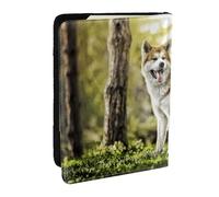 Wykjtwo Akita Inu In Animali Cani HDR Estate Akita, Porta passaporto da viaggio in pelle PU Custodia per passaporto Copertine per passaporto da 6,5 pollici