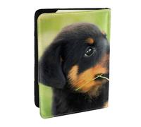 Wykjtwo Animale Animale Simpatico Cucciolo Di Cane Rottweiler, Porta passaporto da viaggio in pelle PU Custodia per passaporto Copertine per passaporto da 6,5 pollici