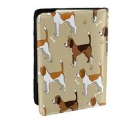 Wykjtwo Animale da compagnia Beagle intelligente carino cartone animato, Porta passaporto da viaggio in pelle PU Custodia per passaporto Copertine per passaporto da 6,5 pollici