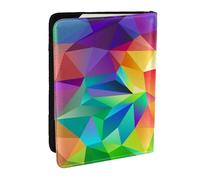 Wykjtwo Arcobaleno geometrico, Porta passaporto da viaggio in pelle PU Custodia per passaporto Copertine per passaporto da 6,5 pollici