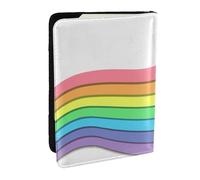 Wykjtwo Arcobaleno Su Bianco, Porta passaporto da viaggio in pelle PU Custodia per passaporto Copertine per passaporto da 6,5 pollici