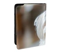 Wykjtwo Bel cane maltese stampato, Porta passaporto da viaggio in pelle PU Custodia per passaporto Copertine per passaporto da 6,5 pollici