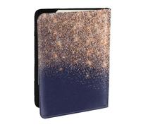 Wykjtwo Bellezza del truccatore con glitter rosa rame blu navy, Porta passaporto da viaggio in pelle PU Custodia per passaporto Copertine per passaporto da 6,5 pollici