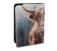 Wykjtwo Bellissimo bestiame delle Highland, Porta passaporto da viaggio in pelle PU Custodia per passaporto Copertine per passaporto da 6,5 pollici