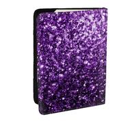 Wykjtwo Bellissimo glitter viola, Porta passaporto da viaggio in pelle PU Custodia per passaporto Copertine per passaporto da 6,5 pollici