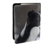 Wykjtwo Border Collie cane macchiato di neve, Porta passaporto da viaggio in pelle PU Custodia per passaporto Copertine per passaporto da 6,5 pollici