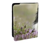 Wykjtwo Border Collie Lawn Nero Border Collie Animali domestici, Porta passaporto da viaggio in pelle PU Custodia per passaporto Copertine per passaporto da 6,5 pollici