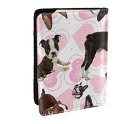 Wykjtwo Boston Terrier, Porta passaporto da viaggio in pelle PU Custodia per passaporto Copertine per passaporto da 6,5 pollici