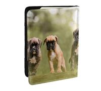 Wykjtwo Boxer Cani Cuccioli Animali domestici Cani di famiglia, Porta passaporto da viaggio in pelle PU Custodia per passaporto Copertine per passaporto da 6,5 pollici