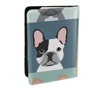 Wykjtwo Bulldog francese stampato, Porta passaporto da viaggio in pelle PU Custodia per passaporto Copertine per passaporto da 6,5 pollici