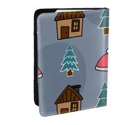 Wykjtwo Buon Natale Albero di Natale, Porta passaporto da viaggio in pelle PU Custodia per passaporto Copertine per passaporto da 6,5 pollici