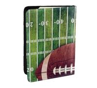 Wykjtwo Campo E Palla Di Football Americano, Porta passaporto da viaggio in pelle PU Custodia per passaporto Copertine per passaporto da 6,5 pollici