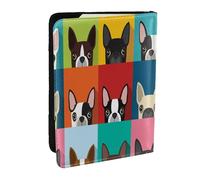 Wykjtwo Cane Boston Terrier, Porta passaporto da viaggio in pelle PU Custodia per passaporto Copertine per passaporto da 6,5 pollici