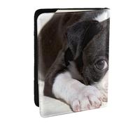 Wykjtwo Cane Boston Terrier, Porta passaporto da viaggio in pelle PU Custodia per passaporto Copertine per passaporto da 6,5 pollici