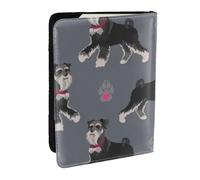 Wykjtwo Cane carino di animale Schnauzer, Porta passaporto da viaggio in pelle PU Custodia per passaporto Copertine per passaporto da 6,5 pollici