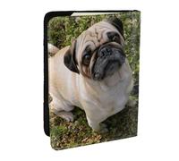Wykjtwo Cane Carlino In Bianco E Nero, Porta passaporto da viaggio in pelle PU Custodia per passaporto Copertine per passaporto da 6,5 pollici