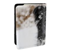 Wykjtwo Cane da neve Border Collie, Porta passaporto da viaggio in pelle PU Custodia per passaporto Copertine per passaporto da 6,5 pollici