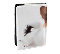Wykjtwo Cane Papillon Lanuginoso, Porta passaporto da viaggio in pelle PU Custodia per passaporto Copertine per passaporto da 6,5 pollici