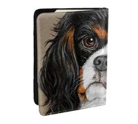 Wykjtwo Cane regalo Cavalier King Charles Spaniel, Porta passaporto da viaggio in pelle PU Custodia per passaporto Copertine per passaporto da 6,5 pollici