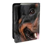 Wykjtwo Cane Rottweiler, Porta passaporto da viaggio in pelle PU Custodia per passaporto Copertine per passaporto da 6,5 pollici