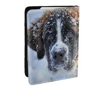 Wykjtwo Cane San Bernardo, Porta passaporto da viaggio in pelle PU Custodia per passaporto Copertine per passaporto da 6,5 pollici