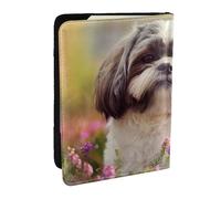 Wykjtwo Cane Shih Tzu, Porta passaporto da viaggio in pelle PU Custodia per passaporto Copertine per passaporto da 6,5 pollici