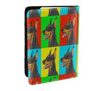 Wykjtwo Cani Doberman Pinscher, Porta passaporto da viaggio in pelle PU Custodia per passaporto Copertine per passaporto da 6,5 pollici