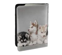 Wykjtwo Cani Husky Husky, Porta passaporto da viaggio in pelle PU Custodia per passaporto Copertine per passaporto da 6,5 pollici