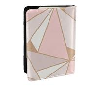 Wykjtwo Carta da parati geometrica in oro rosa, Porta passaporto da viaggio in pelle PU Custodia per passaporto Copertine per passaporto da 6,5 pollici