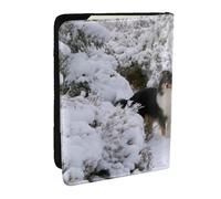 Wykjtwo Carta da parati Sheltie invernale, Porta passaporto da viaggio in pelle PU Custodia per passaporto Copertine per passaporto da 6,5 pollici