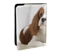 Wykjtwo Cavalier King Charles Spaniel Marrone Spaniel, Porta passaporto da viaggio in pelle PU Custodia per passaporto Copertine per passaporto da 6,5 pollici