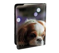 Wykjtwo Cavalier King Charles Spaniel Piccolo Spaniel, Porta passaporto da viaggio in pelle PU Custodia per passaporto Copertine per passaporto da 6,5 pollici