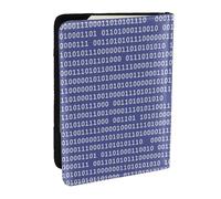 Wykjtwo Codice computer binario programmatore viola, Porta passaporto da viaggio in pelle PU Custodia per passaporto Copertine per passaporto da 6,5 pollici