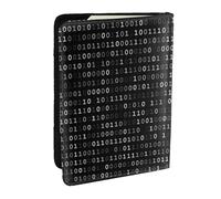 Wykjtwo Codice Programmatore Nero Nero, Porta passaporto da viaggio in pelle PU Custodia per passaporto Copertine per passaporto da 6,5 pollici