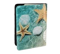 Wykjtwo Conchiglie di stelle marine sulla spiaggia, Porta passaporto da viaggio in pelle PU Custodia per passaporto Copertine per passaporto da 6,5 pollici
