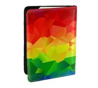 Wykjtwo Cravatta arcobaleno colorato, Porta passaporto da viaggio in pelle PU Custodia per passaporto Copertine per passaporto da 6,5 pollici