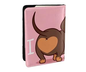 Wykjtwo Cucciolo di cane bassotto, Porta passaporto da viaggio in pelle PU Custodia per passaporto Copertine per passaporto da 6,5 pollici